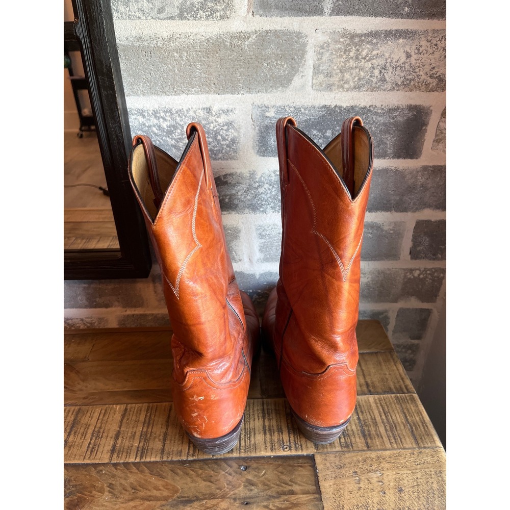 TONY LAMA 5084 Men's Brown Vintage Western Cowboy Boots 10 EEEE USA EUC - Picture 4 of 8